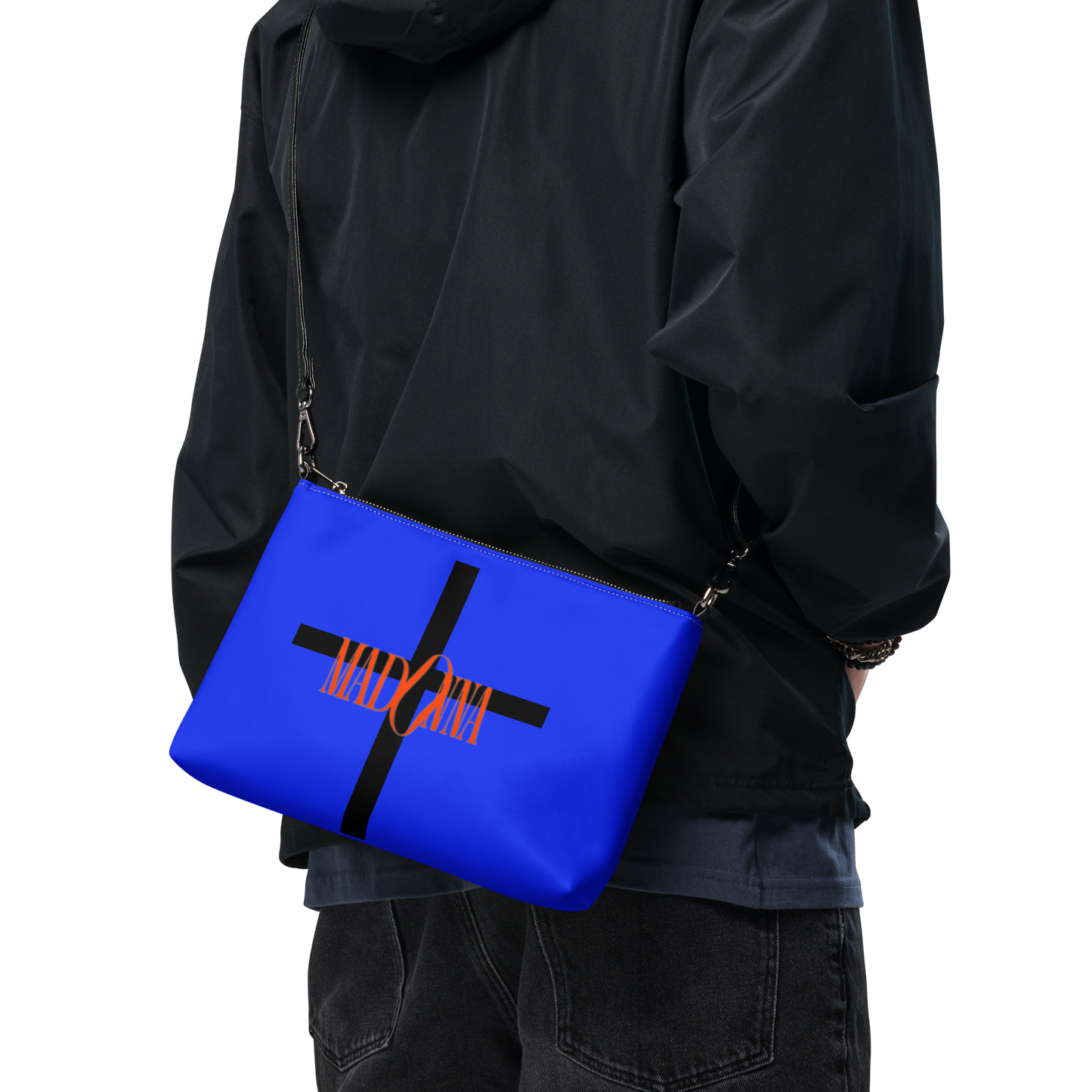 Madonna on Blue Crossbody bag