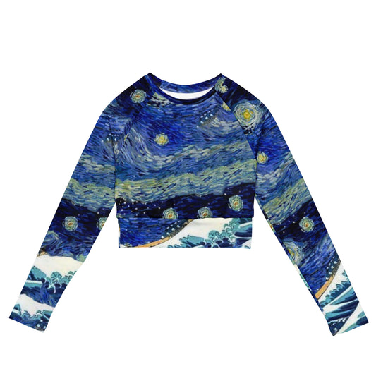 Recycled long-sleeve crop top